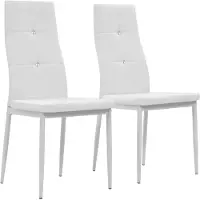 vidaXL Chaise de salle à manger 2 pcs. Blanc Similicuir