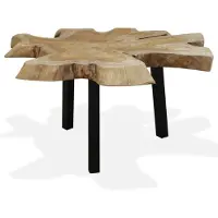 vidaXL Table basse en teck massif 80x70x38 cm