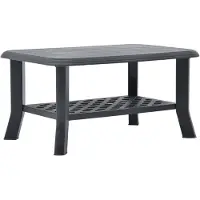 vidaXL Table basse anthracite 90 x 60 x 46 cm plastique