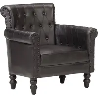 vidaXL Fauteuil Noir Cuir de chèvre véritable