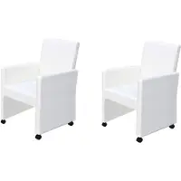 vidaXL Chaise de salle à manger 2 pcs. Blanc Similicuir