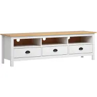 vidaXL Armoire TV Hill Blanc 158x40x47 cm Pin massif
