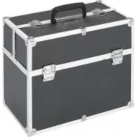 vidaXL Mallette à maquillage 38x23x34 cm noir aluminium
