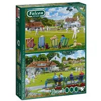 Jumbo Spiele Falcon The Village Sporting Greens, puzzle, puzzle pour adultes, jeu de puzzle, 2 x 1000 pièces, 11309