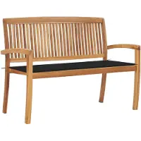 vidaXL Banc de jardin empilable avec support 128,5 cm bois massif teck
