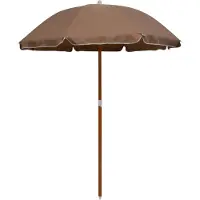 vidaXL Parasol avec mât en acier 180 cm Taupe