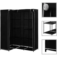 vidaXL Armoire d'angle noire 130 x 87 x 169 cm
