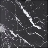 Super Merchant Dessus de table noir 70x70 cm 6 mm verre trempé design marbre