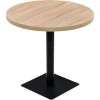 vidaXL Table de bistrot MDF et acier ronde 80 x 75 cm aspect chêne