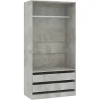 vidaXL Garde-robe Gris béton 100x50x200 cm Bois d'ingénierie