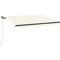 Prolenta Premium Auvent Manuel Rétractable Avec Led 350x250 Cm Crème