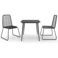 vidaXL Ensemble de jardin 3 pièces PVC rotin noir
