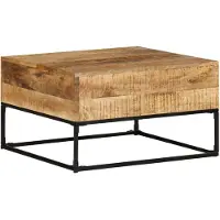 vidaXL Table basse 68x68x41 cm Bois de manguier rugueux
