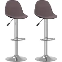 vidaXL Tabouret de bar 2 pcs. Tissu taupe