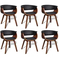 vidaXL Chaises de salle à manger 6 pcs. Bois courbé et similicuir