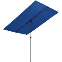 vidaXL Parasol avec mât en aluminium 2x1,5 m bleu azur