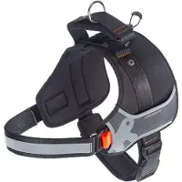 Ferplast Hercules P Harnais Technique Pour Chiens Avec Poignée Et Bords Réfléchissants. Différentes Couleurs Et Tailles.. Variante - Misure: A: 29-36 Cm B: 42-52 Cm 20 Mm - Noir -