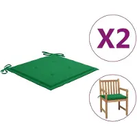 vidaXL Coussins de chaise de jardin lot de 2 vert 50x50x3 cm