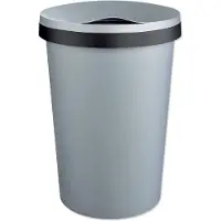 Sunware poubelle Twinga 45 litres avec couvercle rabattable métal noir - Poubelle