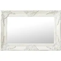 vidaXL Miroir mural style baroque 60x40 cm Blanc
