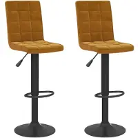 vidaXL Tabouret de bar 2 pcs. velours brun