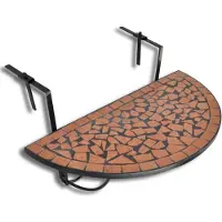 vidaXL Table de balcon suspendue Terracotta Mosaïque