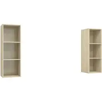 vidaXL Armoires murales TV 2 pcs. chêne Sonoma bois composite