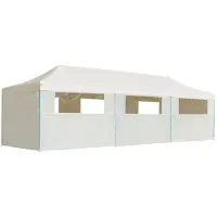 vidaXL Tente de réception pliante Pop-Up avec 8 parois latérales 870x291x315 cm Crème