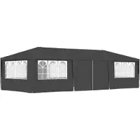 vidaXL Tente de réception et parois latérales 4x9 m Anthracite 90 g/m²