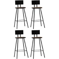 vidaXL Tabouret de bar 4 pcs. Vieux bois massif