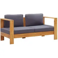 vidaXL Banc de jardin avec coussins 140 cm bois massif acacia gris