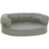 vidaXL Matelas pour chien Ergonomique 60x42 cm Gris aspect lin