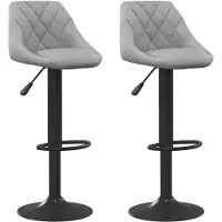 vidaXL Tabouret de bar 2 pcs velours gris clair