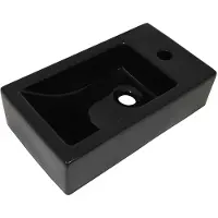 vidaXL Lavabo Rectangulaire + trou de robinetterie Céramique Noir 46x25,5x12 cm