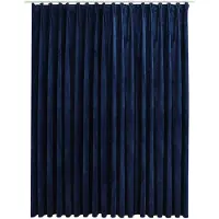 Super Merchant Rideau occultant avec crochets Velours Bleu foncé 290x245 cm