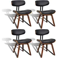 vidaXL Chaises de salle à manger 4 pcs. Bois courbé et similicuir