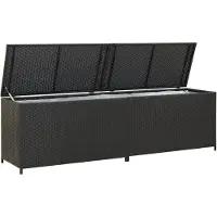 vidaXL Coffre de jardin en poly rotin 200x50x60 cm noir