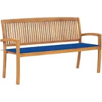 vidaXL Banc de jardin empilable avec support 159 cm bois massif teck