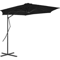 vidaXL Parasol avec mât en acier 300x230 cm noir
