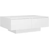 vidaXL Table basse blanche 90x60x31 cm Bois composite