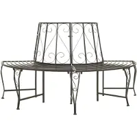 vidaXL Banc de jardin "Jucken" en acier gris argenté. Dimensions (L/L/H) 160x80x89 cm