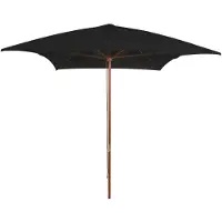 vidaXL Parasol avec mât en bois 200x300 cm noir