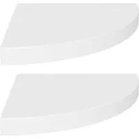vidaXL Étagères d'angle flottantes 2 pièces Blanc 35x35x3,8 cm MDF