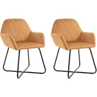 vidaXL Chaise de salle à manger 2 pcs. Velours crème