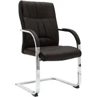 vidaXL Chaise de bureau à piétement luge noir similicuir