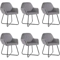 vidaXL Chaises de salle à manger 6 pcs. Gris velours