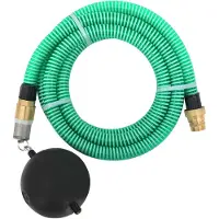 vidaXL Tuyau d'aspiration avec raccords en laiton Vert 1,1" 5 m PVC
