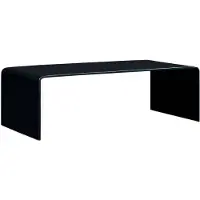 vidaXL Table basse noire 98x45x31 cm verre trempé