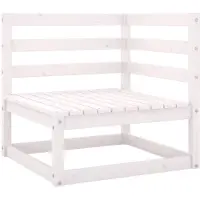vidaXL Canapé d'angle de jardin blanc pin massif