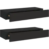 vidaXL Étagères à tiroirs murales 2 pcs Noir 60x23,5x10 cm MDF